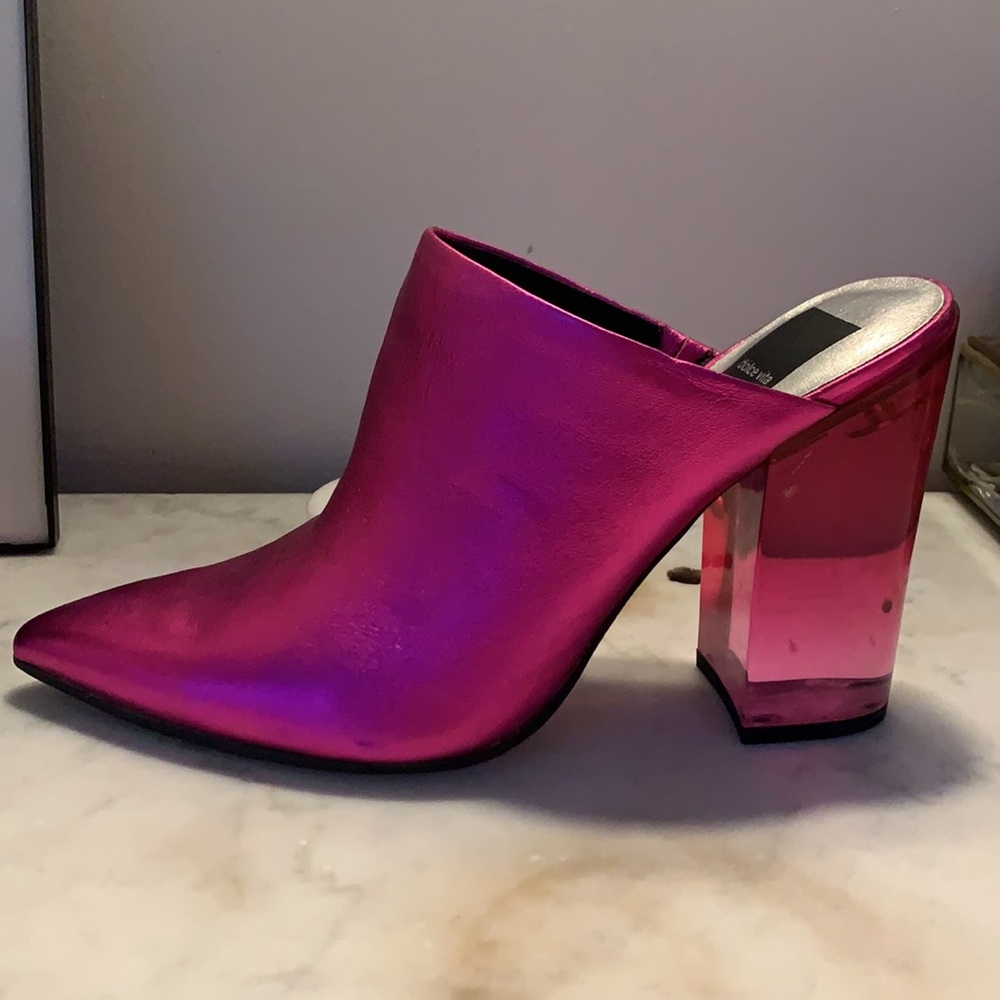 Dolce Vita Metallic Leather Heeled Mule